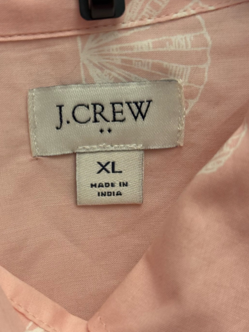 J. Crew Sea Shell Print 100% cotton button down shirt coastal Beach Extra Large - Picture 5 of 10